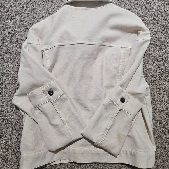 The Normal Brand Comfort Terry Trucker Jacket in Cream- medium - Picture 4 of 6